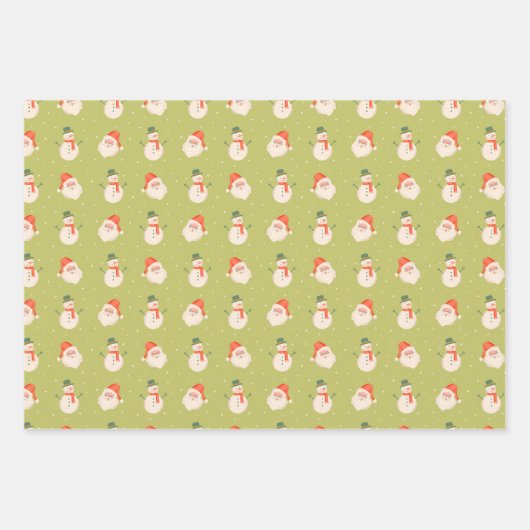 Weihnachts-Briefmarke, Grüne Bogen, Weihnachtsmann Geschenkpapier Set (Vorderseite 3)