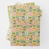 Weihnachts-Briefmarke, Grüne Bogen, Weihnachtsmann Geschenkpapier Set (Beispiel)