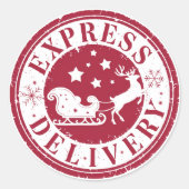 Weihnachts-Briefmarke Spaß Niedlich Santa Baby Runder Aufkleber (Vorderseite)