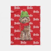 Weihnachts-Brown-Cockapoo Santa Dog Fleecedecke (Vorderseite)