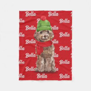 Weihnachts-Brown-Cockapoo Santa Dog Fleecedecke
