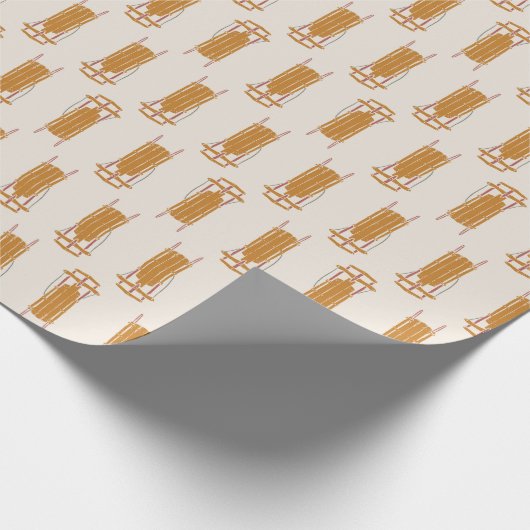 Weihnachts-Brown Sleds Wrapping Paper Geschenkpapier (Ecke)
