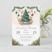 Weihnachts-Brunch-Einladungskarte - Feierabendesse Einladung (Stehend Vorderseite)