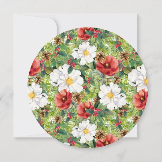 Weihnachts-Brunch Weihnachtsschmuck Wasserfarbe Bl Einladung (Rückseite)