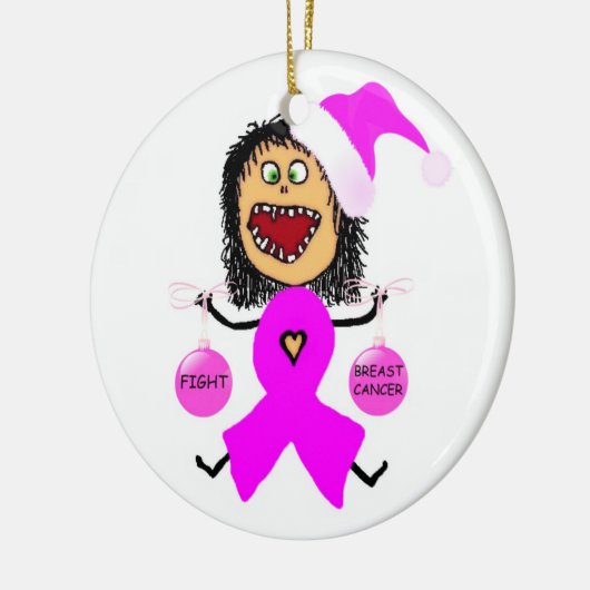 Weihnachts-Brustkrebs-Kampf Keramik Ornament (Links)