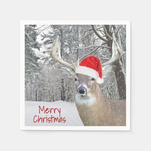 Weihnachts-Buckel in Schneeflocken Napkins Serviette (Vorderseite)