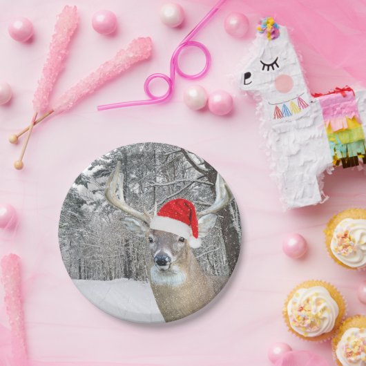 Weihnachts-Buckel in Schneeflocken Pappteller (Party)
