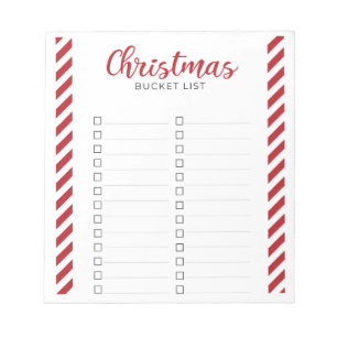 Weihnachts-Bucket-Liste Festliche Checkliste Desig Notizblock