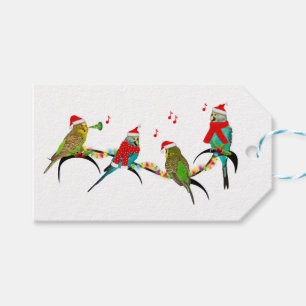 Weihnachts-Budgie-Frenzy-Gift-Tags Geschenkanhänger