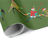 Weihnachts-Budgie-Frenzy-Wrapping Paper (Dunkles G Geschenkpapier (Rolleneckpunkt)