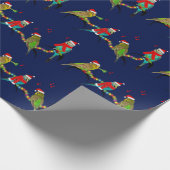 Weihnachts-Budgie Frenzy Wrapping Paper (Marine) Geschenkpapier (Ecke)