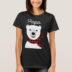 Weihnachts Buffalo Kariert Papa Bear T-Shirt