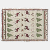 Weihnachts Buffalo Karierte Hirschantler Pinienbäu Decke (Vorderseite)