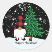 Weihnachts Buffalo Print Gnome Sticker (Vorderseite)