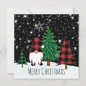 Weihnachts Buffalo Print Gnome Weihnachtskarte (Vorderseite)