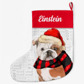 Weihnachts-Bulldog mit Hundeband Großer Weihnachtsstrumpf (Rückseite)