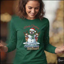Weihnachts-Bulldog-Schneemann-Karo-Schal-Grafik