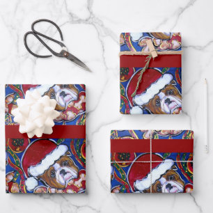 WEIHNACHTS-BULLDOGGE GESCHENKPAPIER SET