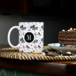 Weihnachts-Bullfinch & Red Berries Muster Tasse