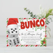 Weihnachts-Bunco-Nacht Einladung Würfel Party lade (Stehend Vorderseite)