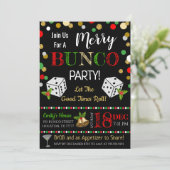 Weihnachts-Bunco-Party Einladung (Stehend Vorderseite)