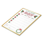 Weihnachts-Bunco-Party-Spielkarte Notizblock (angewinkelt)