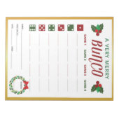 Weihnachts-Bunco-Party-Spielkarte Notizblock (Vorderseite)