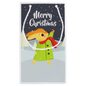 Weihnachts Bunny Catching Schneeflocken Niedlich Kleine Geschenktüte (Rückseite)