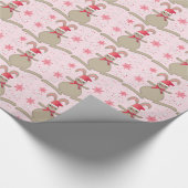 Weihnachts-Bunny-Rabbit-Weihnachtsmannmütze Pink X Geschenkpapier (Ecke)