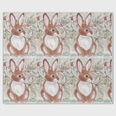 Weihnachts Bunny Rabbit Winter Snowy Geschenkwrake Geschenkpapier (Flach)
