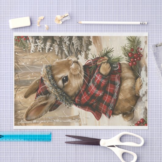 Weihnachts-Bunny-Tissue Seidenpapier (Handwerk)