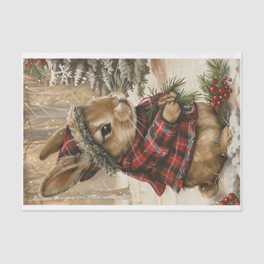 Weihnachts-Bunny-Tissue Seidenpapier (Vorderseite)