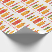 Weihnachts-bunte Collage Kerzen Muster Geschenkpapier (Ecke)