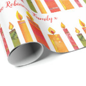 Weihnachts-bunte Collage Kerzen Muster Geschenkpapier (Rolleneckpunkt)