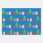 Weihnachts-bunte Square-Muster Papierblätter Geschenkpapier Set (Vorderseite 3)