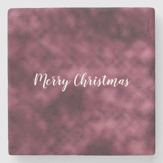 Weihnachts Burgundy Red Steinuntersetzer (Vorderseite)