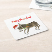 Weihnachts Burro Feliz Navidad individuell anpassb Rechteckiger Pappuntersetzer (angewinkelt)