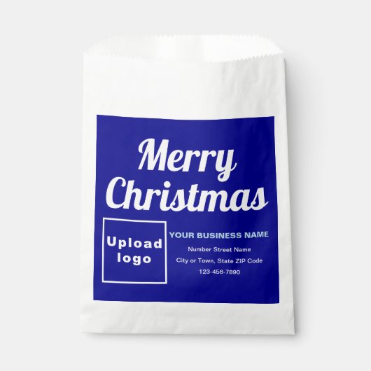 Weihnachts-Business-Blue-Hintergrundpapier-Tasche Geschenktütchen (Vorderseite)