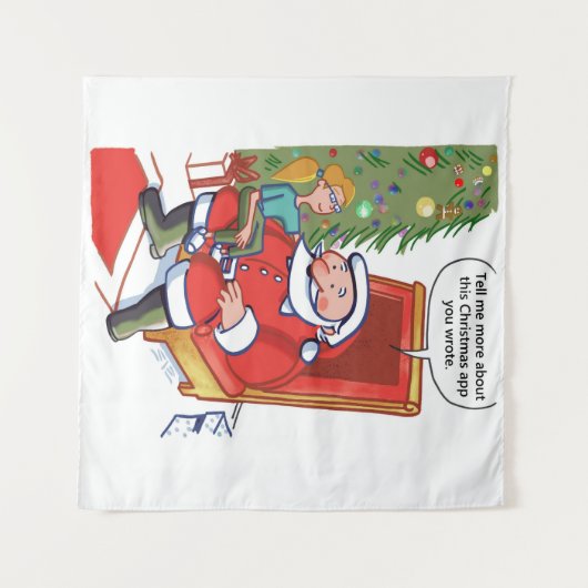 Weihnachts-Business-Partner-Wandteppich Wandteppich (Vorderseite (Horizontal))