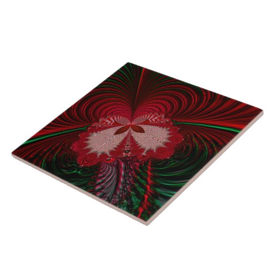 Weihnachts-Butterfly-Fraktal Fliese (Seite)