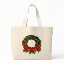 Weihnachts-Butterfly-Poinsettia-Kranz-Tragetasche