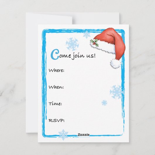 Weihnachts-Button Einladung (Rückseite)