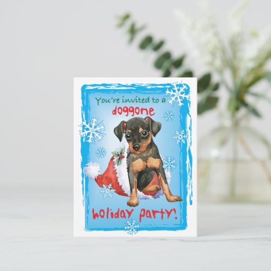 Weihnachts-Button Einladung (Stehend Vorderseite)