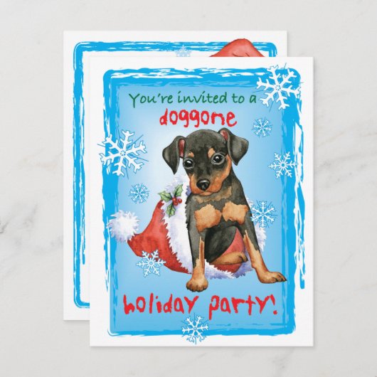 Weihnachts-Button Einladung (Vorne/Hinten)