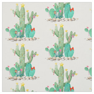 Weihnachts-Cactus Südwest-Wüste Aquarell Stoff