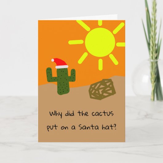 Weihnachts-Cactus-Witz Karte (Vorderseite)