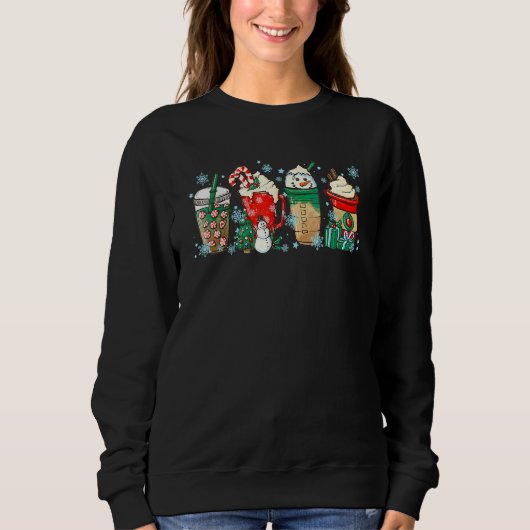 Weihnachts-Caffè Latte-Pyjamas Sweatshirt (Vorderseite)