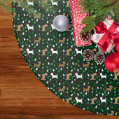 Weihnachts Cairn Terrier in Weihnachtsmannmützen G Polyester Weihnachtsbaumdecke