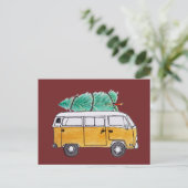 Weihnachts-Campervan Postkarte (Stehend Vorderseite)