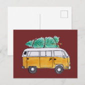 Weihnachts-Campervan Postkarte (Vorne/Hinten)